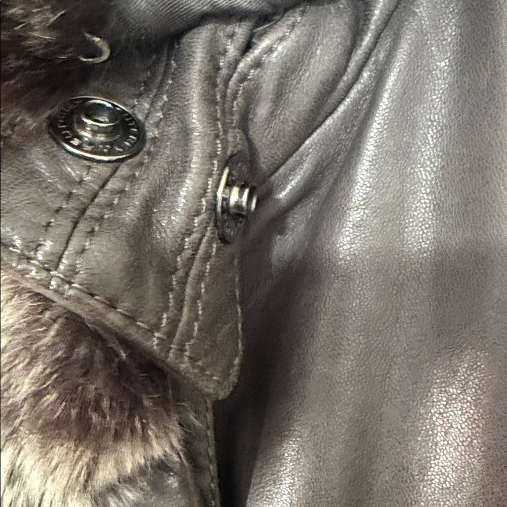 Peuterey "CINDI' taupe Gray leather jacket size 48 - Picture 11 of 14